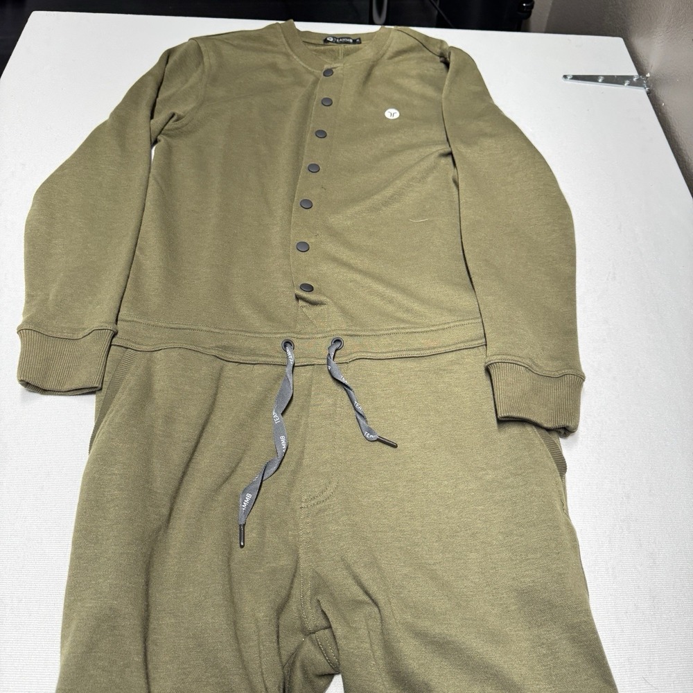 Teamm8 Men's The One Pajamas Long Underwear Army Green Button‎ Up Size Medium M